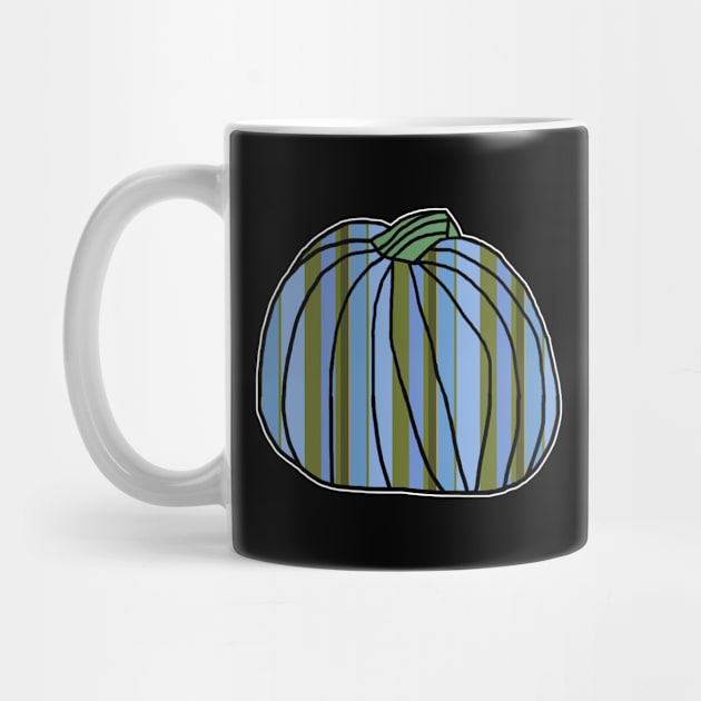 Halloween Horror Pumpkin Blue Green Stripes by ellenhenryart